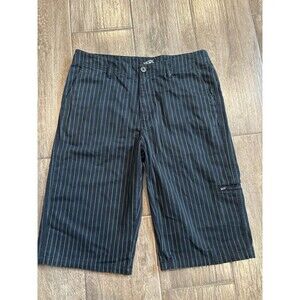 Vans Men’s Size 30 Black Striped Long Skater Shorts Longer Length EUC